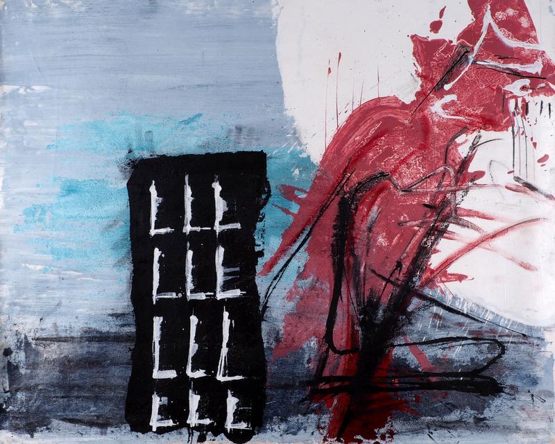 Leaving Town - 2025 | 80x60cm | acrylic, oil, pastel, glass particles on canvas